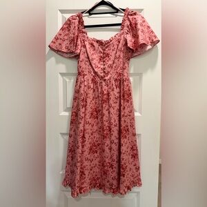 Gal Meets Glam Collection Marianna floral print dress in rose.